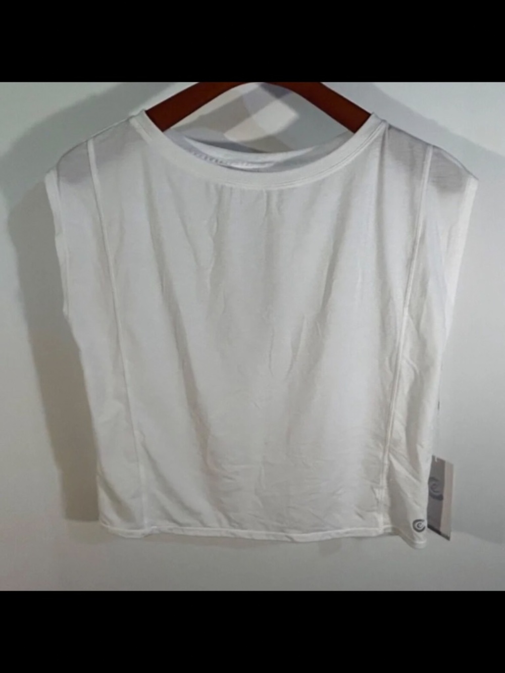Johnny Was Calme Effect Key Hole Back Cap Sleeve Yoga Tee White Size S